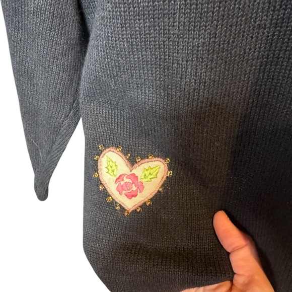 Susan Graver Womens Black Western Cardigan Sweater Button Front Sequin 1X - Picture 10 of 10